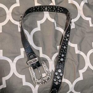 Crystal studded western belt